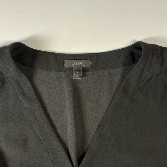 J. Crew Black Wrap Blouse Sz 8 - Picture 2 of 6